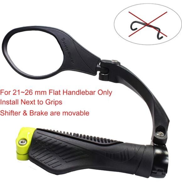 Handlebar Bike Mirror,Stainless Steel Lens Mirror,Bicycle Rearview Mirror,Safety - Picture 5 of 8